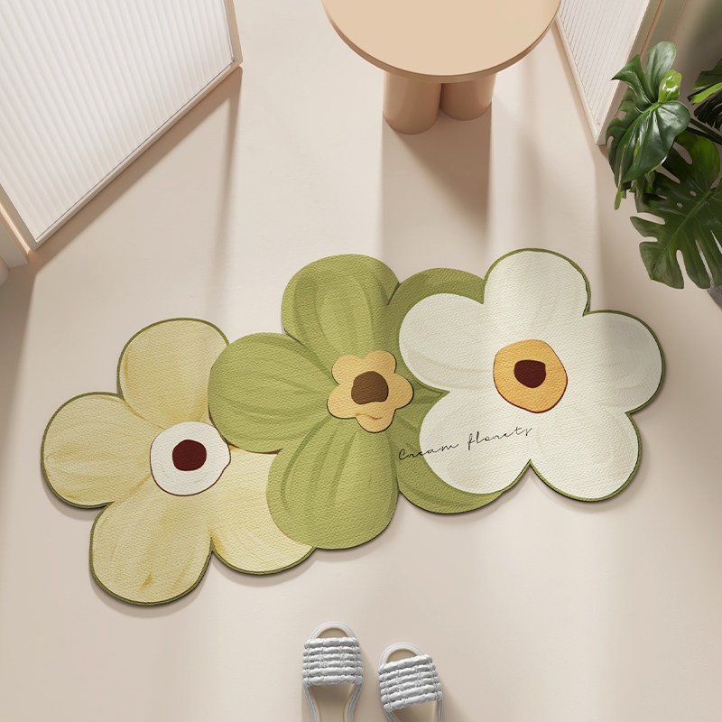 Quick Dry Diatomite Bath Mat - VIKAMA แผ่นรองอาบน้ำไดอะตอมไมต์ทรงวงรี, แผ่นรองพื้นกันลื่นดูดซับน้ำแห้งเร็วสำหรับห้องน้ำห้องสุขาทางเข้าบ้าน ​