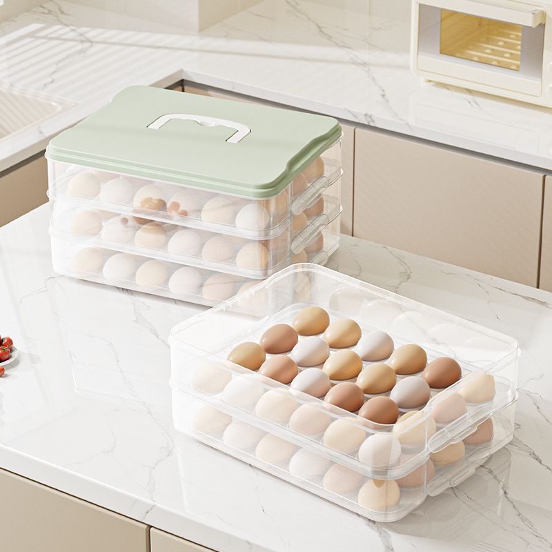 Kitchen - กล่องเก็บไข่สำหรับตู้เย็น กล่องเก็บอาหารเกรดอาหาร กล่องเก็บรักษาความสดใหม่ อุปกรณ์จัดเก็บและจัดระเบียบในครัว ที่วางไข่