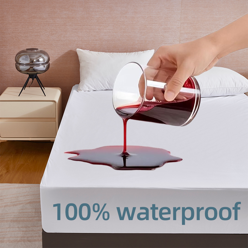 Waterproof Mattress Protector Breathable - แผ่นรองกันน้ำสำหรับที่นอน Queen, ผ้าคลุมกันปัสสาวะและของเหลวสำหรับสัตว์เลี้ยง, ผู้สูงอายุ และผู้มีภาวะกลั้นปัสสาวะไม่อยู่