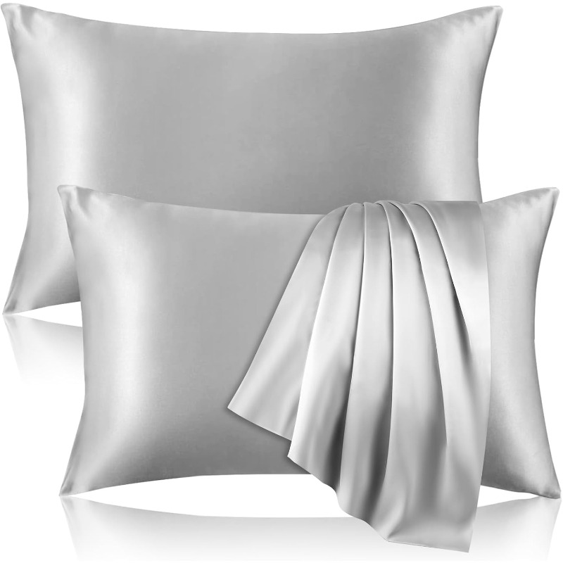 Satin Silk Pillowcase Hair Skin - ปลอกหมอนผ้าซาตินไหม 2 ชิ้น สำหรับผมและผิวหนัง ปลอกหมอนคอรัล ขนาดมาตรฐาน
