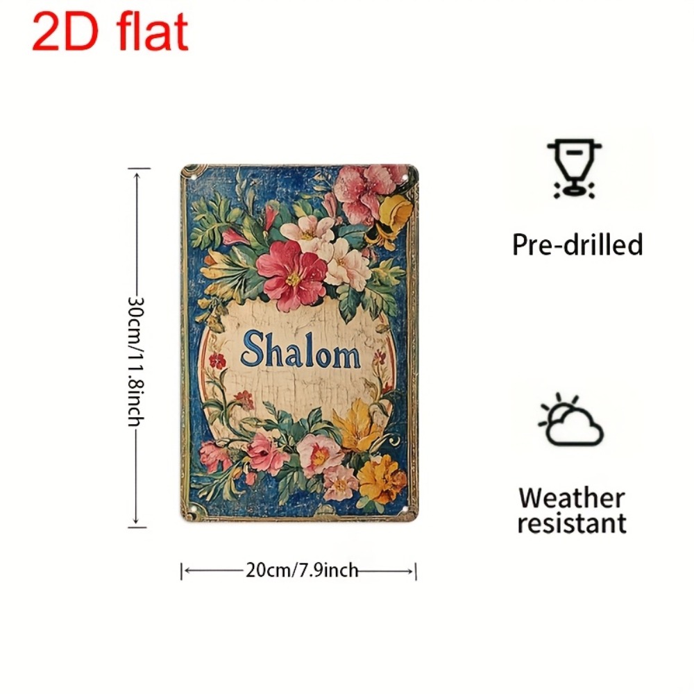 Home Decor - CIFBUY ป้ายโลหะอลูมิเนียมลายดอกไม้สไตล์วินเทจ ขนาด 8x8 นิ้ว กันน้ำ