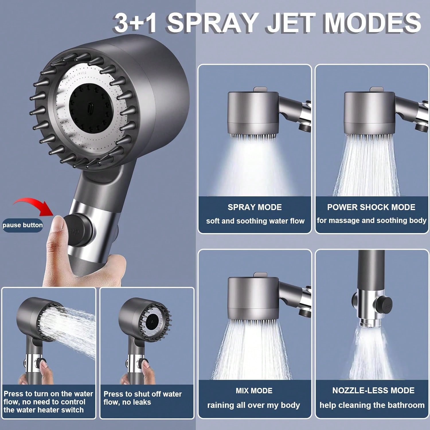 หัวฝักบัวแรงดันสูงแบบถือมือพร้ - High Pressure Shower Head Handheld บทวิจารณ์และราคา