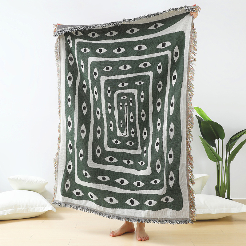 สิ่งทอเมือง Ins Eye Eye โยนผ้า - Boho Throw Blanket Fringe บทวิจารณ์และราคา