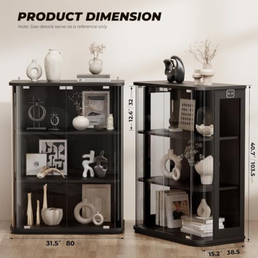 ตู้โชว์ทรงโค้ง 3 ชั้น พร้อมไฟแ - Lighting บทวิจารณ์และราคา