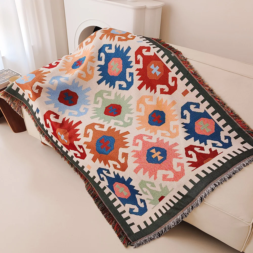 ผ้าห่มโซฟาใหม่, ผ้าห่มโบโฮแบบม - Boho Throw Blanket Fringe บทวิจารณ์และราคา