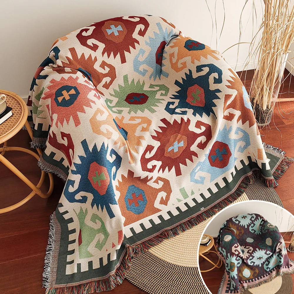 ผ้าห่มโซฟาใหม่, ผ้าห่มโบโฮแบบม - Boho Throw Blanket Fringe บทวิจารณ์และราคา