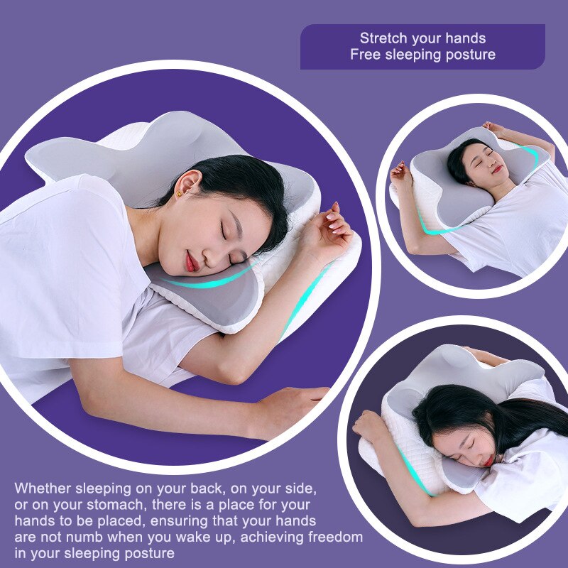 หมอนเมมโมรี่โฟมรูปทรงผีเสื้อ ช - Memory Foam Orthopedic Pillow Neck Pain บทวิจารณ์และราคา