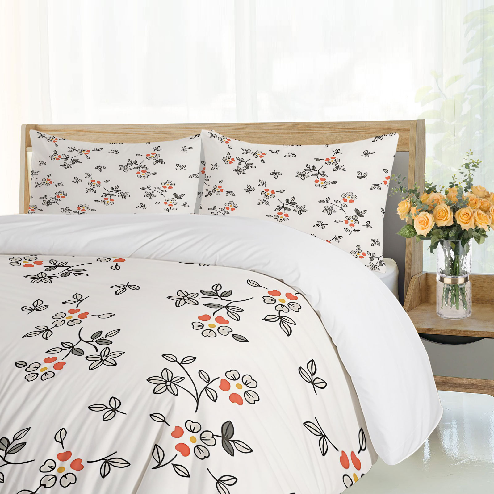 ชุดผ้าปูที่นอนลายดอกไม้เล็กๆ ส - Aesthetic Floral Duvet Cover บทวิจารณ์และราคา