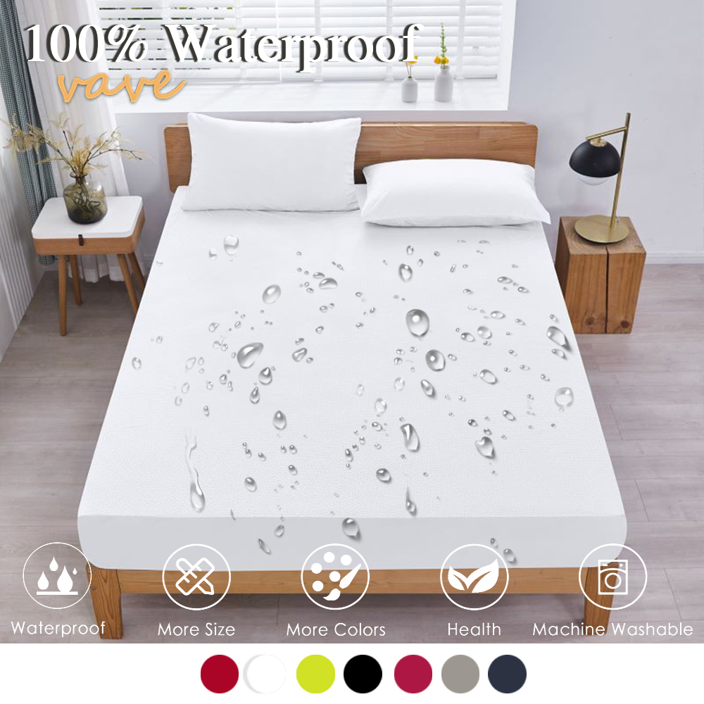 แผ่นเตียงแบบพอดีกันน้ำ100% แผ่ - Waterproof Mattress Protector Breathable บทวิจารณ์และราคา