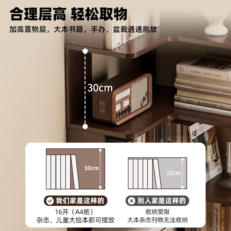 ชั้นวางหนังสือไม้จริง HYS สำหร - Storage & Organization บทวิจารณ์และราคา