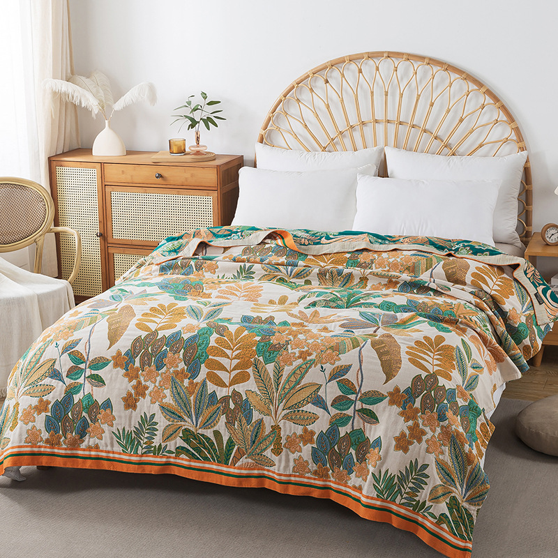 Muslin Gauzeผ้าคลุมเตียงบนเตีย - Muslin Cotton Bedspread บทวิจารณ์และราคา