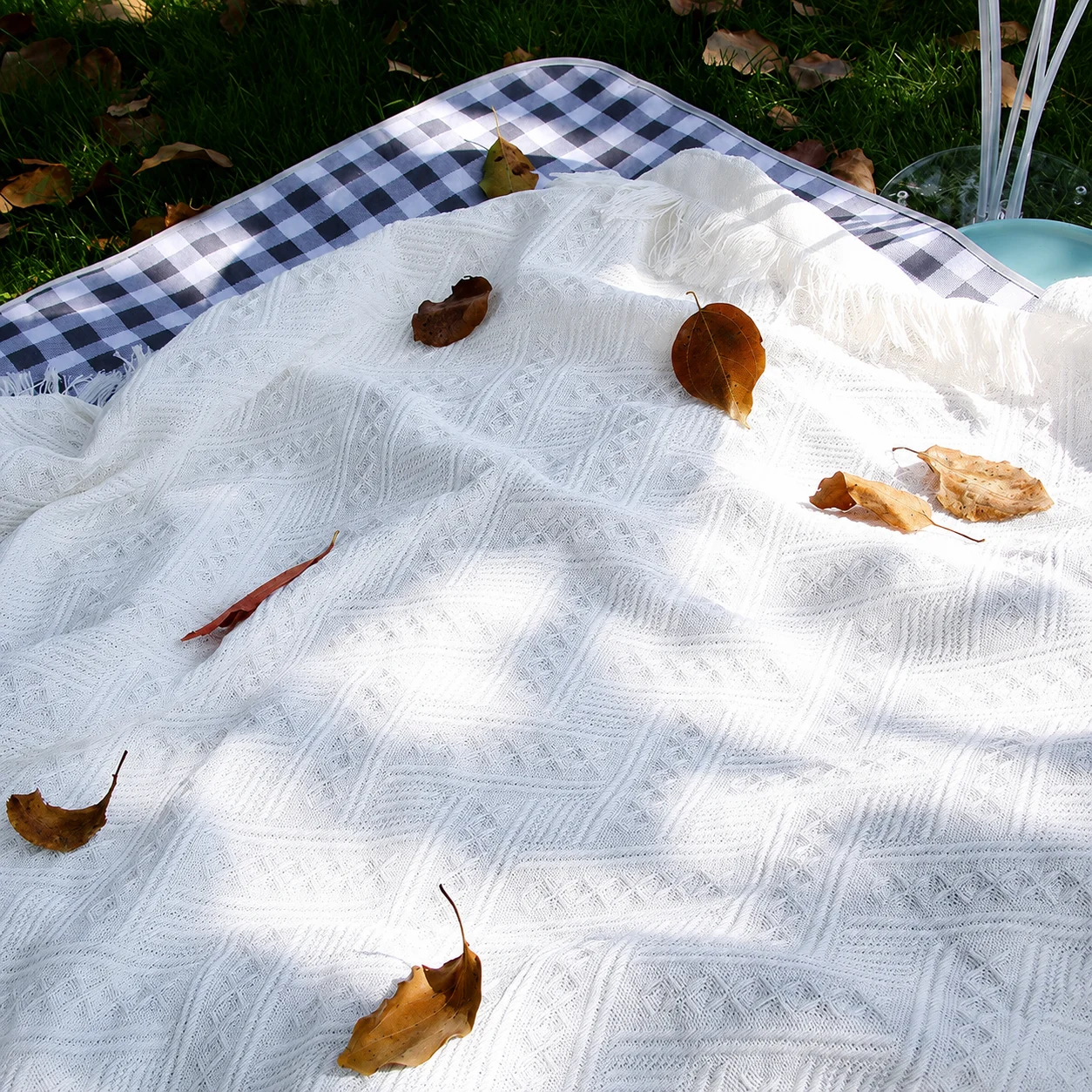 ผ้าปูปิกนิกสไตล์โบโฮ ผ้าปูพื้น - Boho Throw Blanket Fringe บทวิจารณ์และราคา