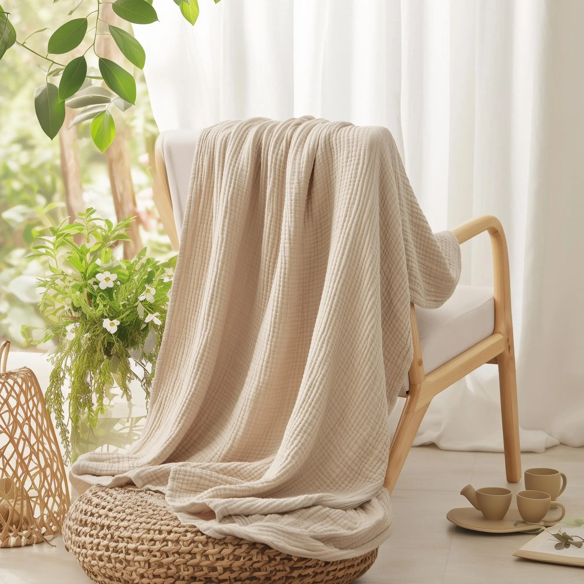 ผ้าห่มผ้าฝ้าย 100% สำหรับเตียง - Muslin Cotton Bedspread บทวิจารณ์และราคา