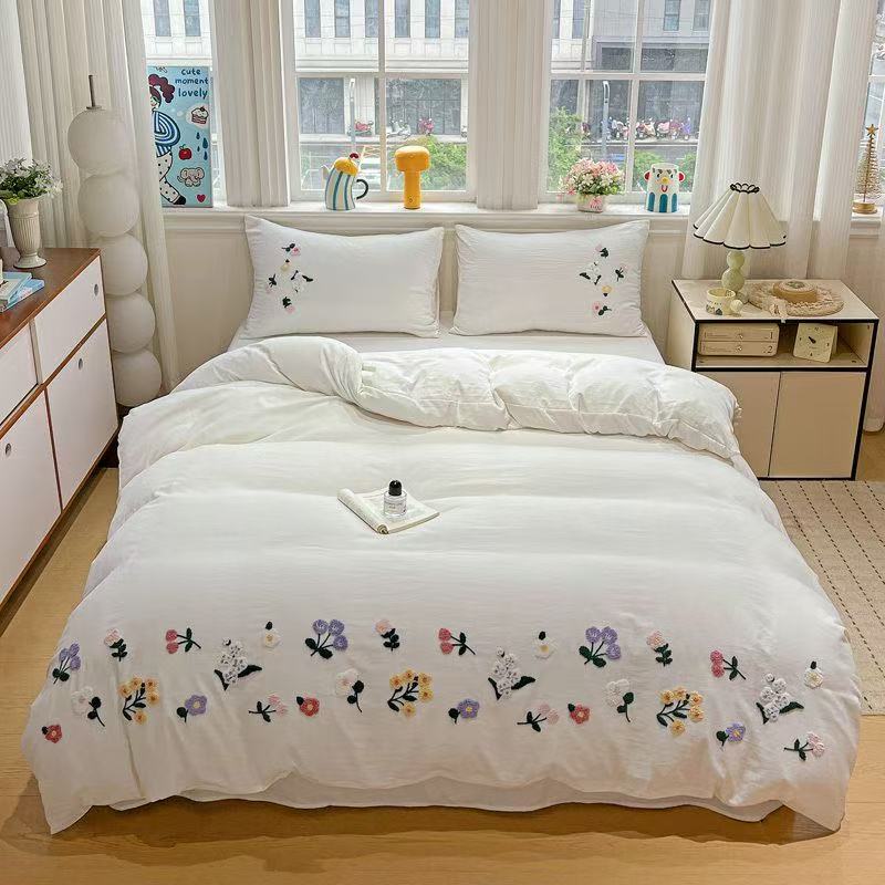 ปลอกผ้านวมลายปักดอกไม้สวยงาม น - Aesthetic Floral Duvet Cover บทวิจารณ์และราคา