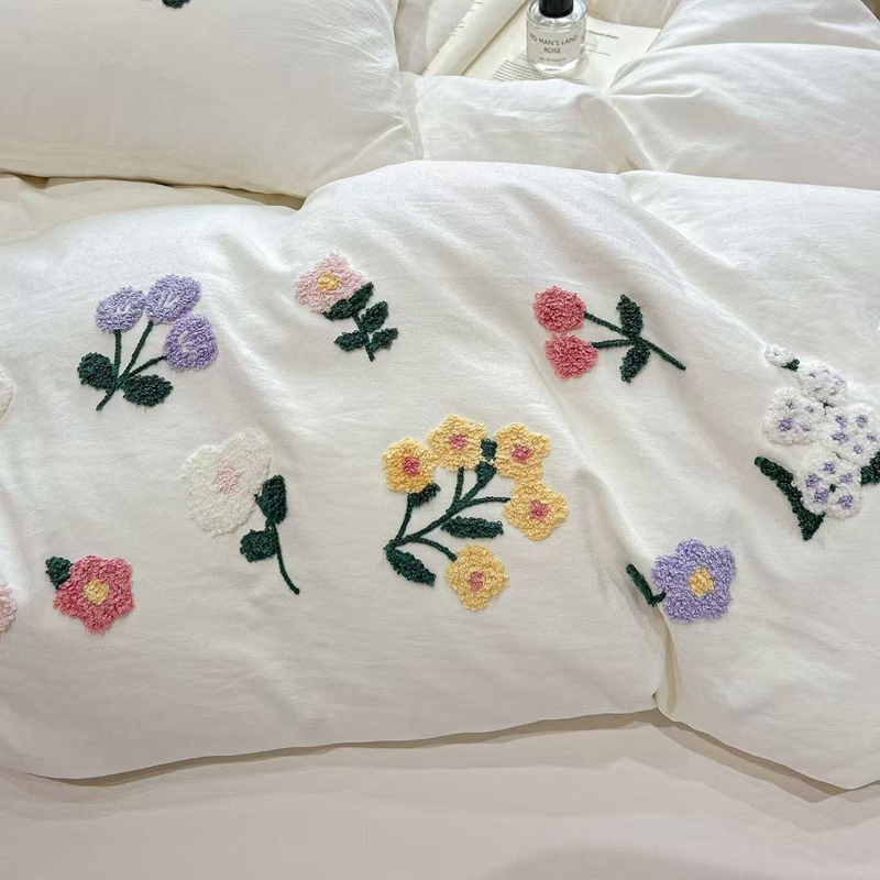 ปลอกผ้านวมลายปักดอกไม้สวยงาม น - Aesthetic Floral Duvet Cover บทวิจารณ์และราคา