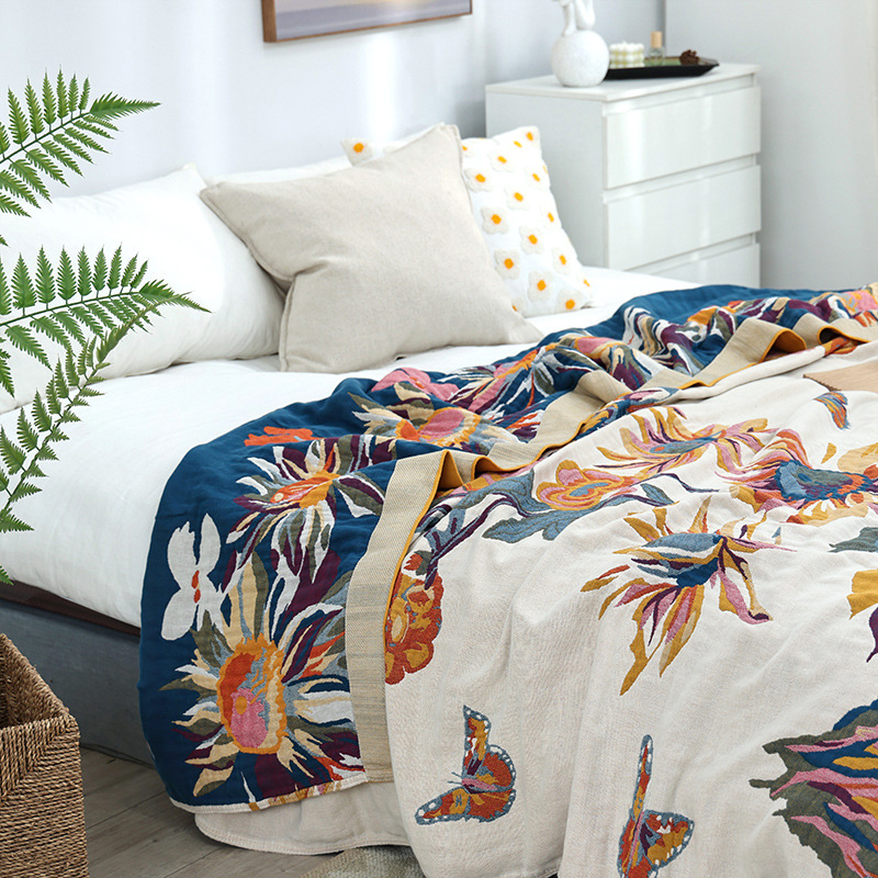 ผ้าห่มผ้าฝ้ายผืนใหญ่ผ้ามัสลินแ - Muslin Cotton Bedspread บทวิจารณ์และราคา